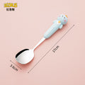 High-quality, adorable cartoon children's cutlery set featuring a cute bear design. includes a fork, spoon, and is perfect for school lunches. made of durable silicone, these portable forks and spoons are available for wholesale
