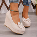export plus size spring/autumn round toe suede fashion flats women's spring/autumn new waterproof platform wedge heel chunky sole flats