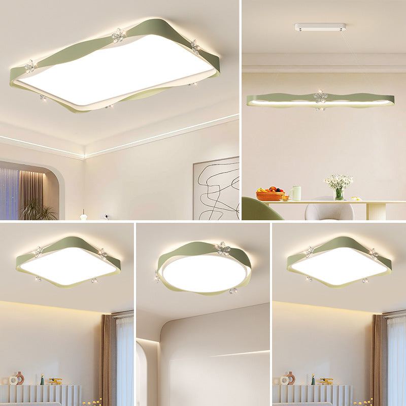 Living room light modern simple atmosphere super bright hall full spectrum cream wind bedroom lighting combination whole house package