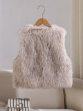 cross-border e-commerce hot seller: faux fur fashion vest - single piece set