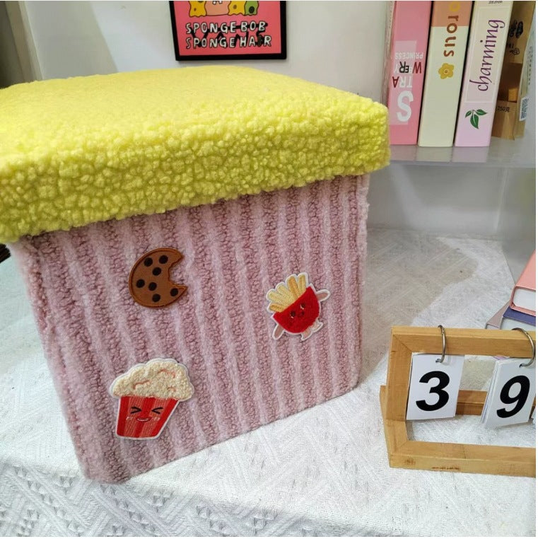 Hamburg storage stool small stool household cute storage box can sit shoe change stool low stool bench seat pier room good things