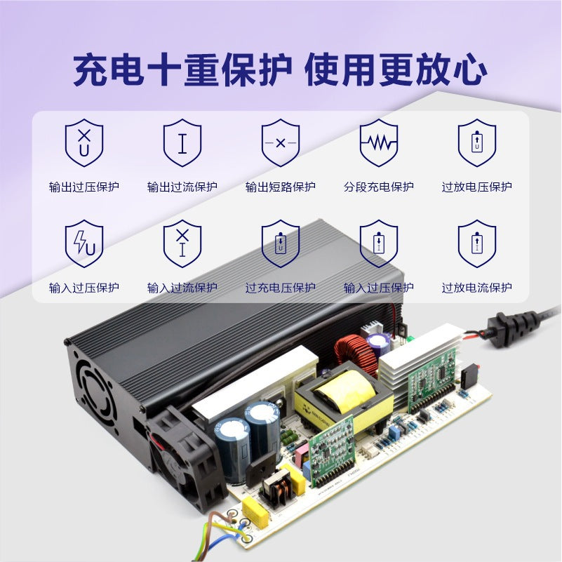36v lithium battery charger high power aluminum shell lead acid battery charger 48v60v72v36v84v