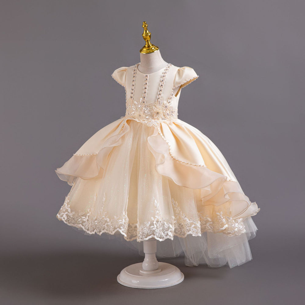 New arrivalin stock wholesale kids dress tail classy princess dress catwalk performance dress female baby dress