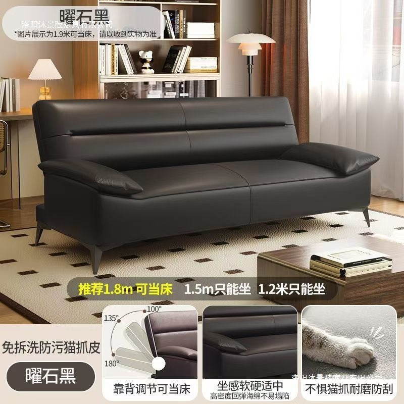 Cat scratch leather sofa bed can be folded into one and can be used as a two-purpose living room small apartment apartment rental room three-seater casual sofa