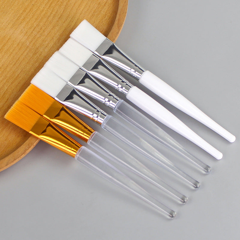 Beauty brush makeup brush transparent rod facial mask brush gold aluminum sleeve brown yellow hair brush tea pen individually packaged pot pen