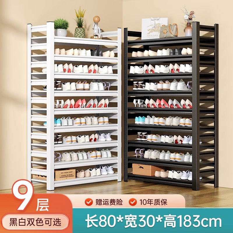 Steel shoe rack for home door floor-standing multi-layer storage rack iron art simple storage rack entrance door shoe cabinet