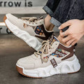 2025 spring new high-top breathable versatile casual men's shoes youth running thick-soled non-slip athletic dad shoes