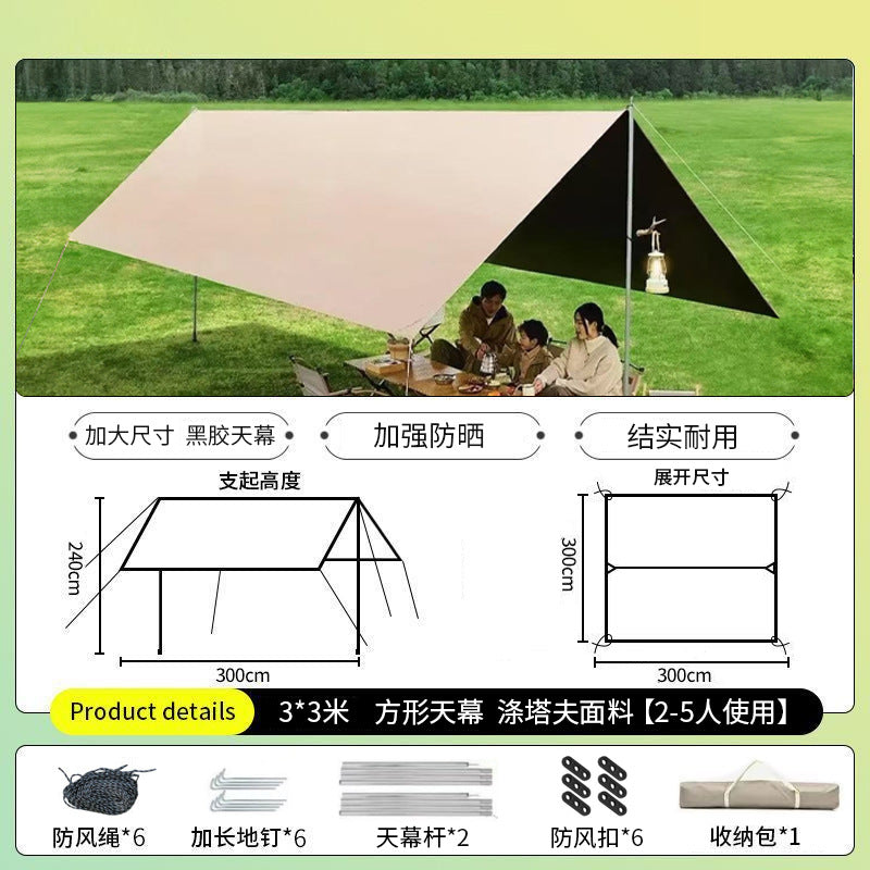 Outdoor canopy vinyl thickened and enlarged octagonal camping style tent picnic camp rainproof and sunproof portable awning