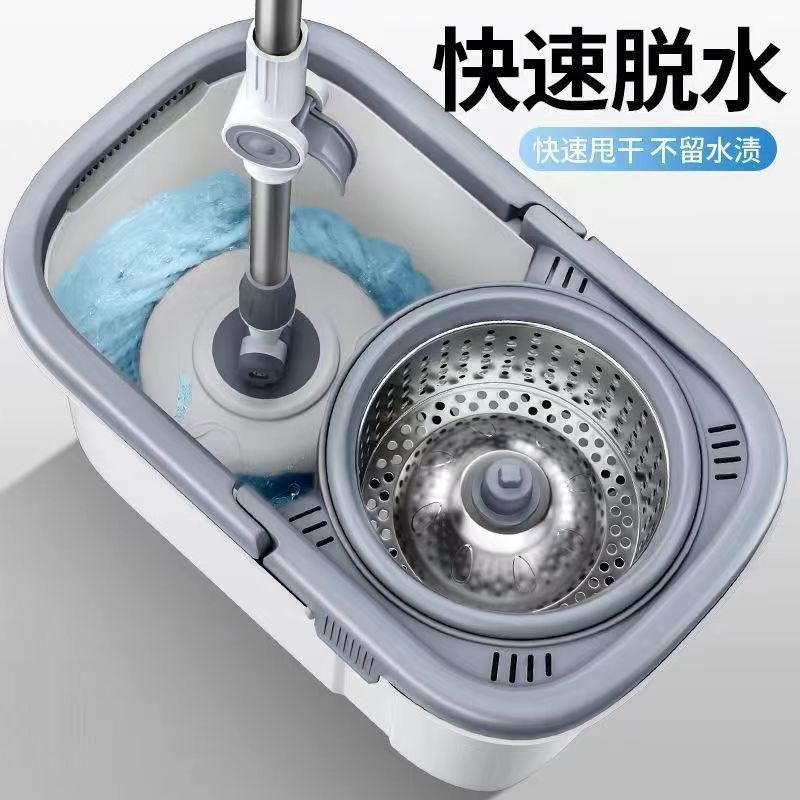 For homerotate dry and wet dual-use hand-washable flat mop bucket lazy mop handy gadget one mop net spin-dry mop
