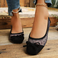 Exportplus sizewave point mesh fairy shoes work clothing style bows american soft bottom shallow mouth breathable daily flats