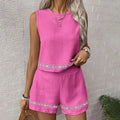 Women's summer casual outfit set - fashionable and minimalist ladies' vacation set - loose fit - new for