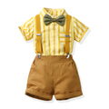 Kids' short-sleeve shirt summer new arrival birthday outfit korean style boys' set overalls children's clothing set