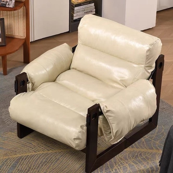 People sofa chair jersey island chair living room medieval style leather sofa chair casual lazy chair solid wood retro lounge chair
