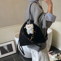 Classyretro large-capacity backpack work clothing style easiest for matchcasual shoulder tote bag multi-purpose fashionable backpack