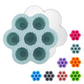 Food-grade silicone 7-cavity grapefruit-shaped jelly mold, home ice cube tray, baby food refrigeration box, ice mold with lid