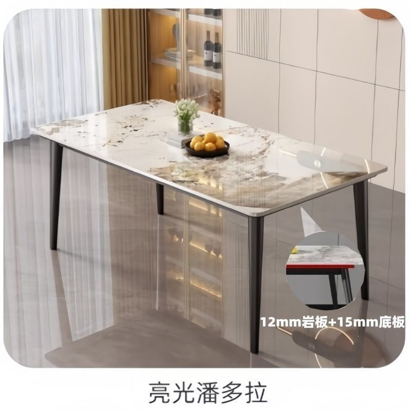 Slate dining table - modern minimalist luxury design for small spaces - rectangular dining table and chair set for home, living room