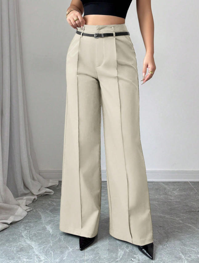 fashionfall and winternew arrivalladies casualelegantwork clothinghigh waistloosestraight-legpants suit pants