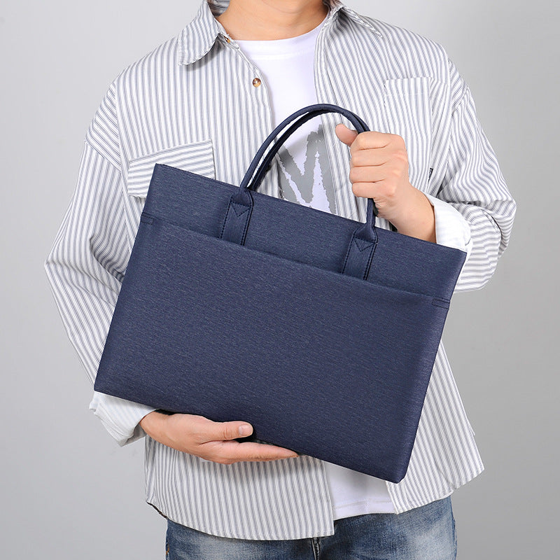 New Men's Portable Documents Information Bag Computer Bag Business Office Meeting Bag Wholesale Stylish Simple Briefcase