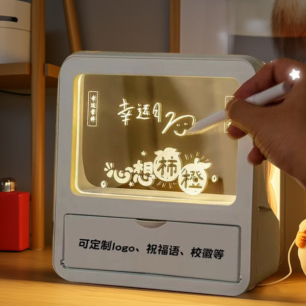 Acrylic message board erasable note board student prize pen holder night light teacher boudoir gift honey birthday gift