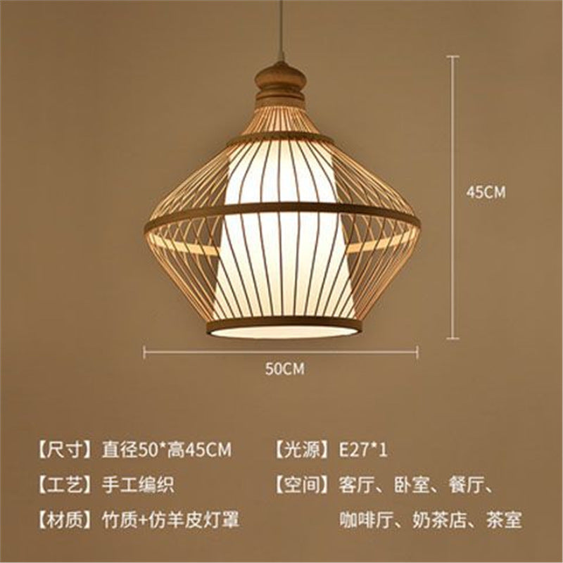 Lantern Bamboo Art Chandelier Bar Bed and Breakfast Tea Room Hot Pot Restaurant Hotel Simple Japanese Restaurant Bamboo Catering Shop Lighting