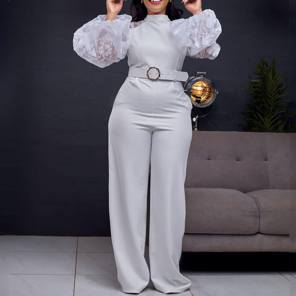 Independent station export women's clothing  spring new arrivallong sleeveshigh waisteleganceelegantsexy jumpsuit fashion jumpsuit