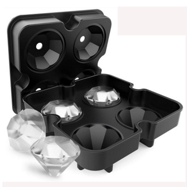 Spot four even silicone diamond ice grid whiskey ice cube ice making mold bartending ice maker with lid mold ice grid