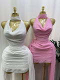 African european and american cross-border cut out backless dress
