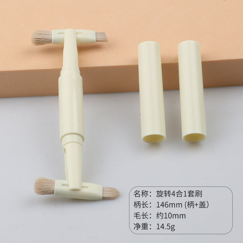 makeup brush double-ended eye brush can be rotated four-in-one multi-functional eyebrow brush lip brush oblique eye shadow brush makeup brush