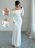 Export 2025 spring women's one-shoulder ruched bodycon fashionable elegant bodycon long evening gown dress