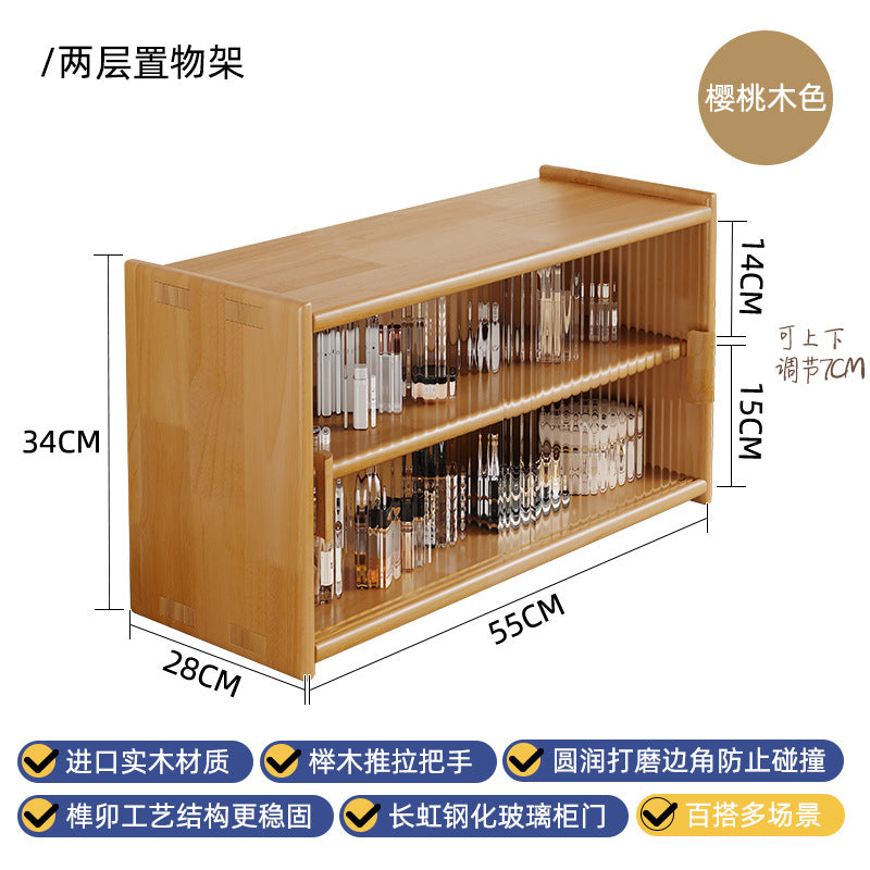 Solid wood bay window cabinet storage locker household balcony renovation window sill antique bookshelf Japanese dust-proof bookcase