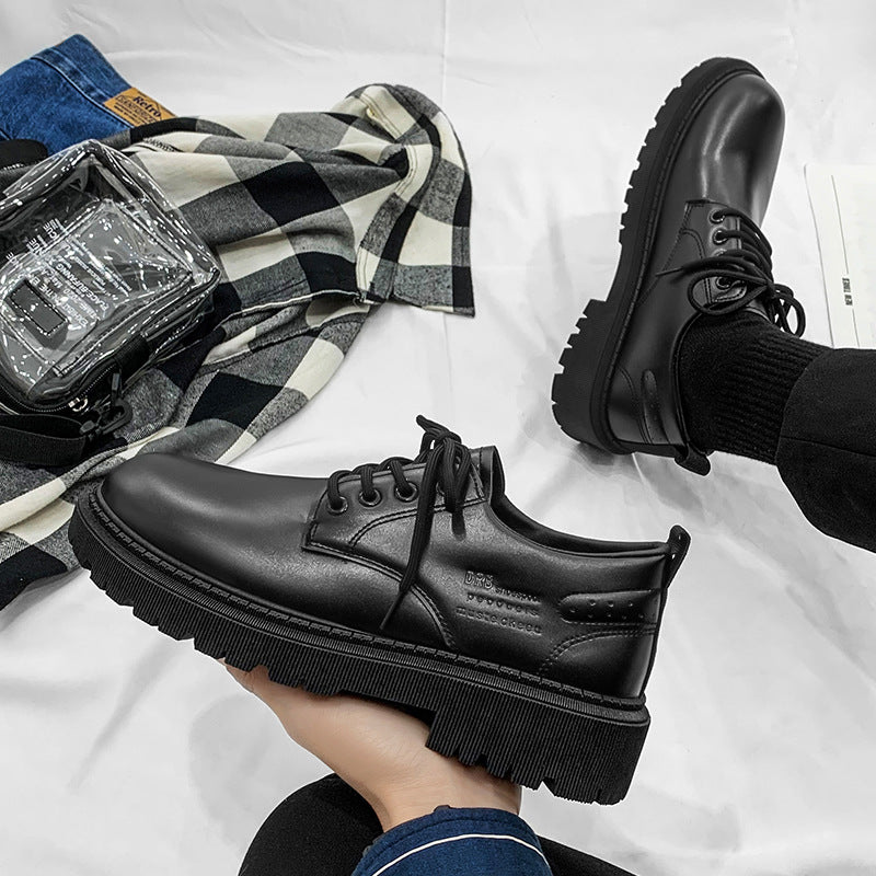 Men's business leather shoes - spring 2026 new collection - versatile trendy shoes for teenagers and students - british style black dress shoes