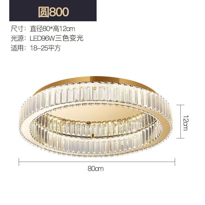 Bedroom light luxury crystal living room ceiling light modern simple household bedroom lighting high-end atmospheric room ceiling light