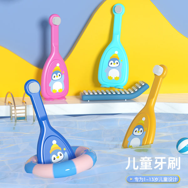 New cartoon children's 10,000-bristle toothbrush, soft-bristled toothbrush, baby tooth protection, small brush head, toothbrush box.