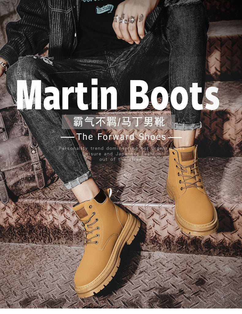 Men's martin boots - spring edition: durable, waterproof, and slip-resistant work boots for construction, construction sites, and outdoor activities. ideal for spring
