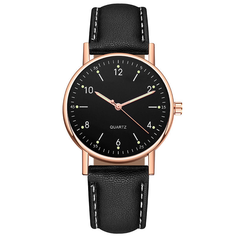 Factory direct luminous women's watch - minimalist digital leather strap quartz wristwatch - unisex casual watch for her