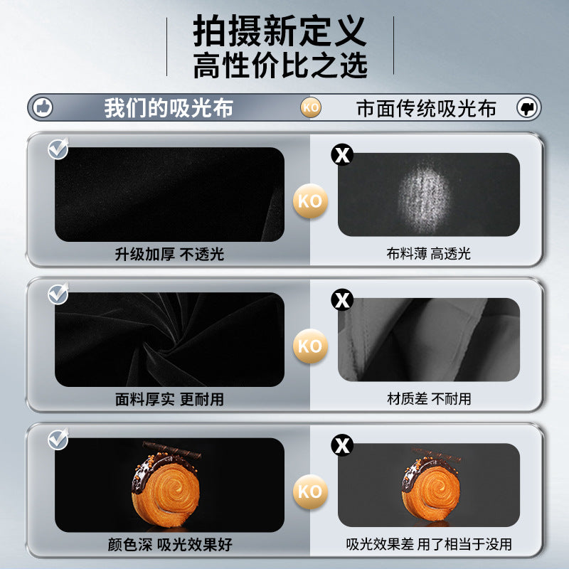 2 * 3 meters black light-absorbing cloth, flocking photographic background cloth, New Year's black screen photo shooting prop curtain is not