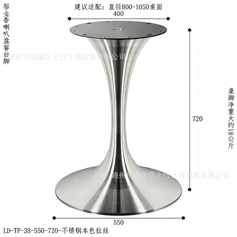 Tulip stainless steel hardware side table hotel b&b project customized light luxury living room corner table factory wholesale