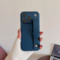 Suitable for apple 16promax to turn into 17 small v pattern plain leather wristband mobile phone case iphone17pro anti-fall case 14