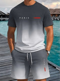 Summer new 3d print fashion trend mesh trendy cool short sleeve shorts t-shirt set - direct from european and american factories