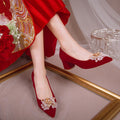 Niche stylefrench wedding shoes autum women 2024new arrival xiuhe wedding dress two-wear bridal shoes non-tiring high heels