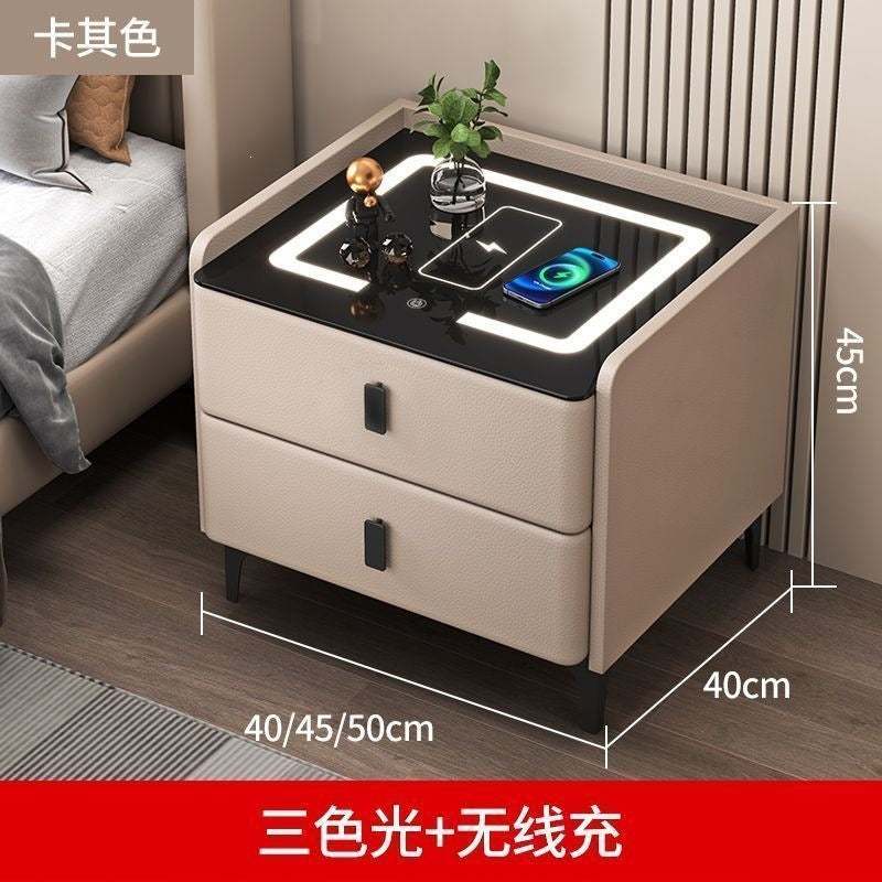 Smart nightstand modern bedroom home light luxury minimalist smart wireless charging multifunctional fingerprint lock practical cabinet