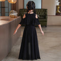 Girls' summer dress  new style: kids' off-shoulder chic chiffon dress, cool summer princess dress for mid-to-large children