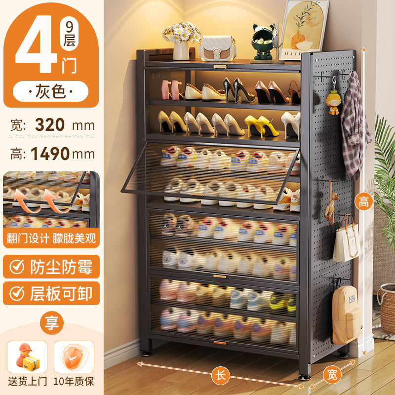 Steel shoe cabinet for homefloor-standing multi-layer dust-proof shoe rack door entrance entrance storage cabinet large capacity storage cabinet