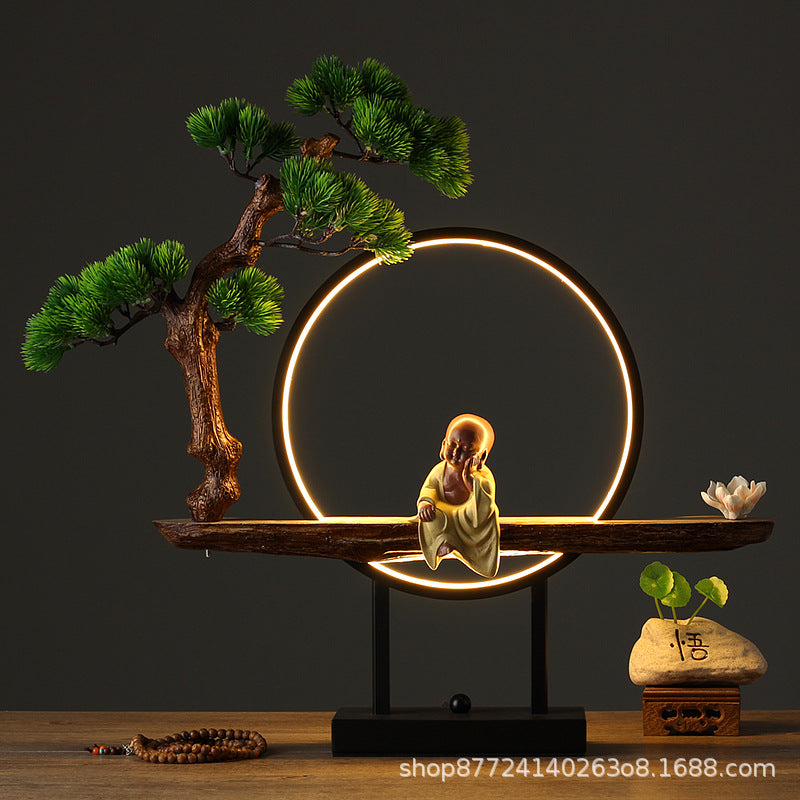 Sun wukong table lamp bedroom bedside creative stylish jiang ziya art living room tea table town entrance decoration remote control
