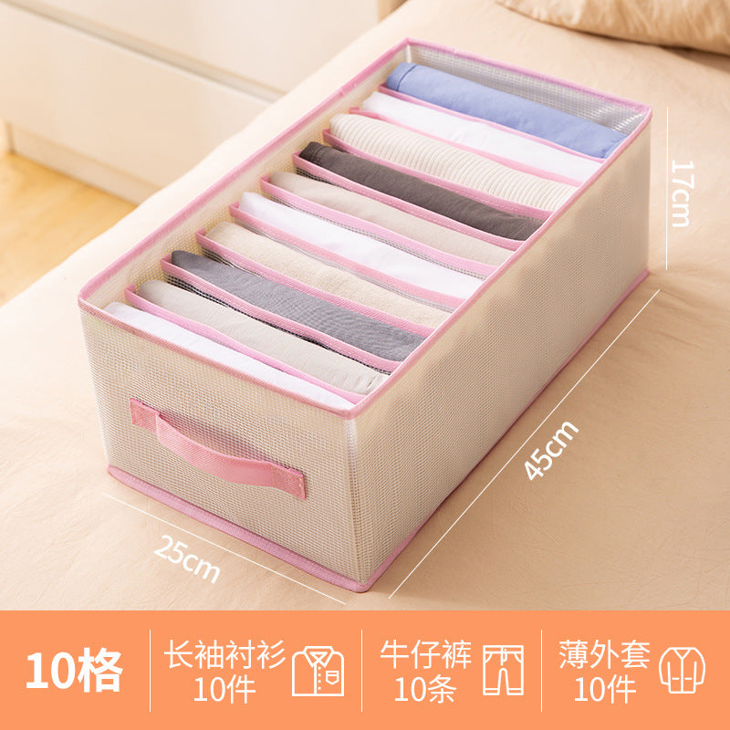 Foldable pants storage box artifact drawer type partition box clothing layered arrangement storage box pp board storage bag