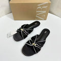 Za summer new arrivals 2025: flat sandals with metal buckle strap - trending style