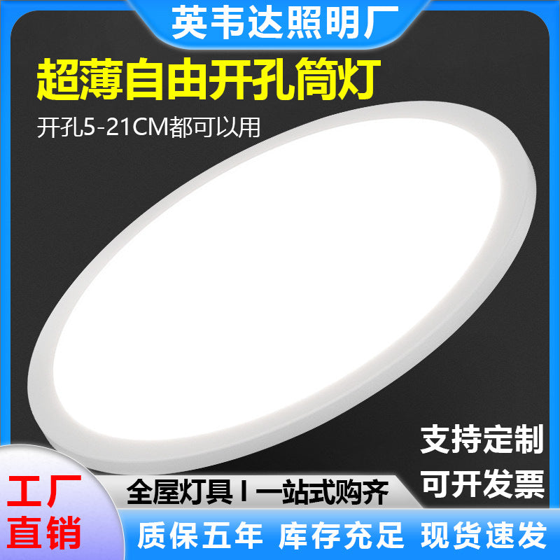 Free hole panel light adjustable downlight 6w9w15w21w 3inch 4inch 6inch round recessed hole light energy saving