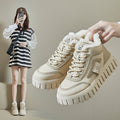 Authentic women's cotton-padded shoes, flat, british style, new autumn/winter collection, soft sole, lightweight, fashionable all-season women's shoes, wear-resistant kt12261