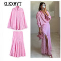 summer new women's clothing: cross-border european and american style fashion casual striped long-sleeve shirt dress set