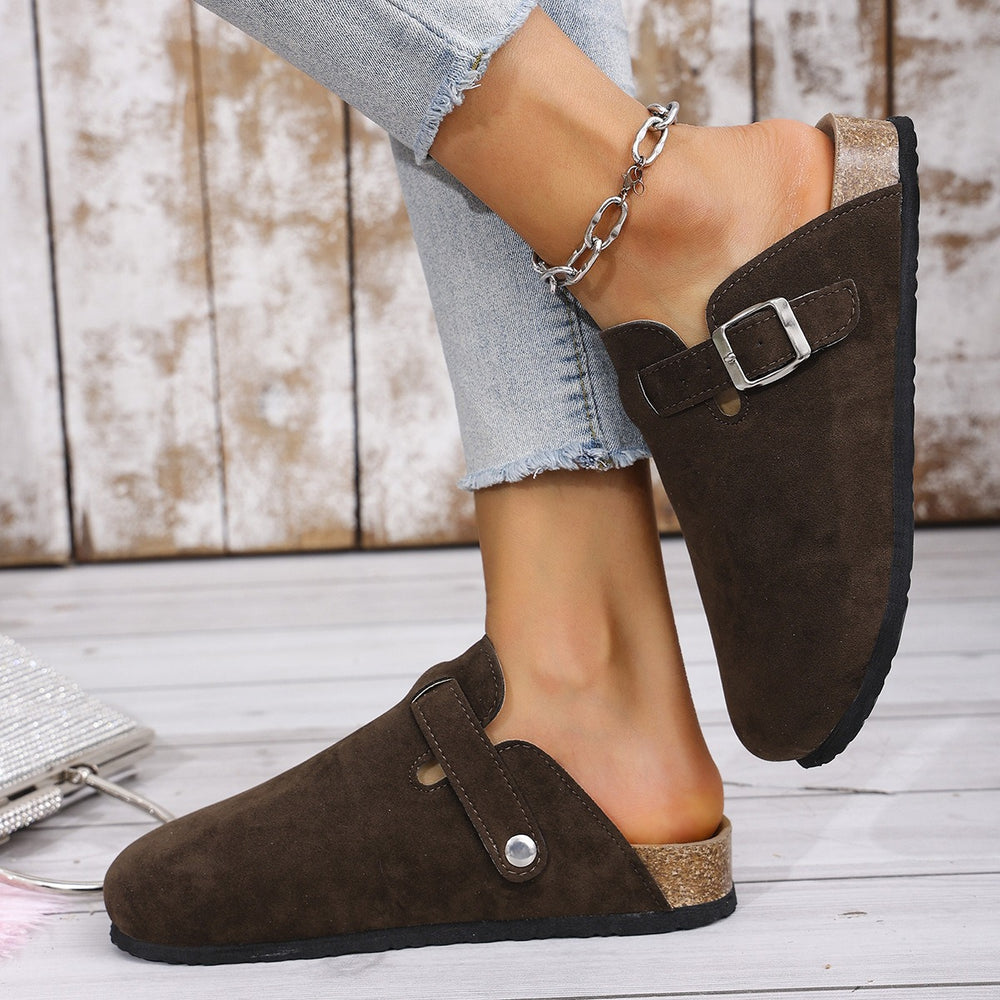 Plus size women's cork bottom slippers export baotou half-slippers birkenstock shoes 35-48 sizes shipped according to customer plan